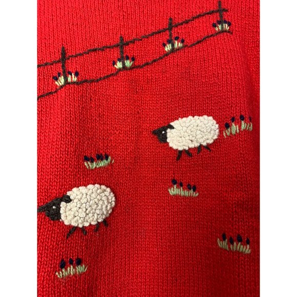 Handknits Of New Zealand 100% Wool Sheep Sweater - Picture 5 of 8